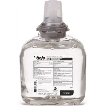 GOJO E2 1200 mL Fragrance Free Foam Handwash Soap with Pcmx Dispenser Refill, 2PK 5369-02